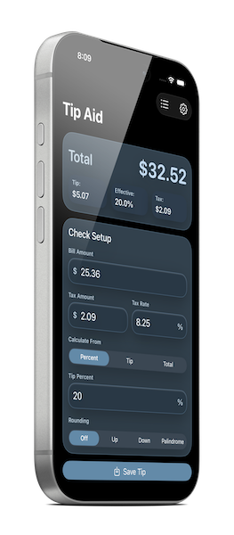 Tip Aid — main screen
